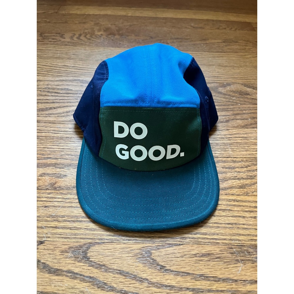 Cotopaxi Do Good 5 Panel Hat Colorblock Blue Green Adjustable Camper Cap